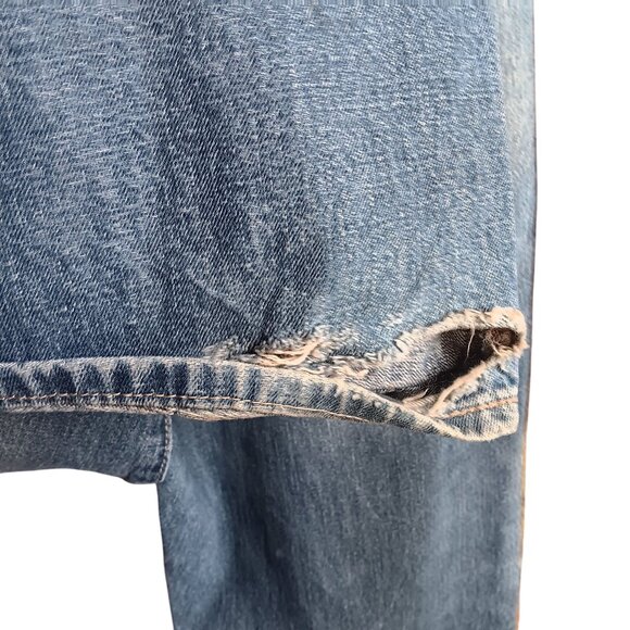 38x34 Y2K Vintage Calvin Klein Mens Relaxed Fit Light Wash Denim Jeans Distress - Picture 7 of 9